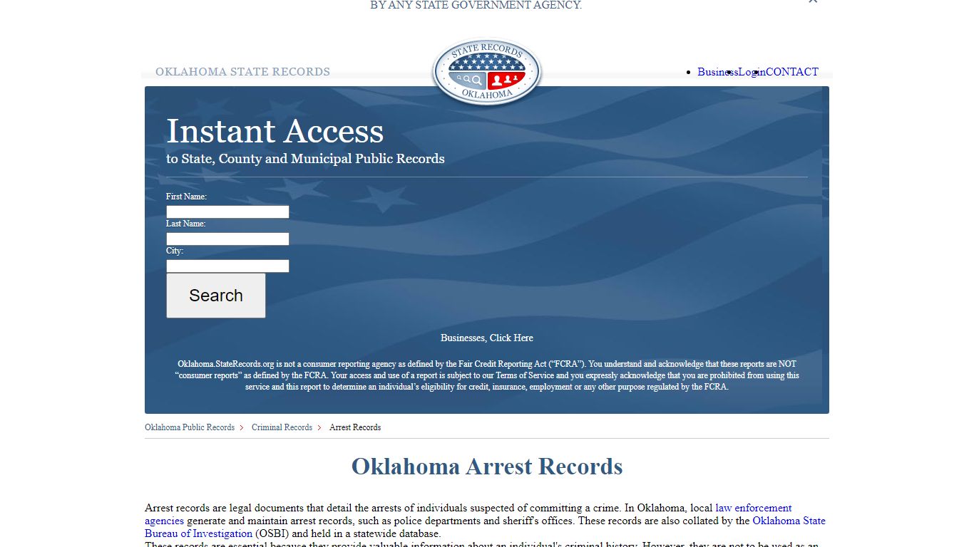 Oklahoma Arrest Records | StateRecords.org